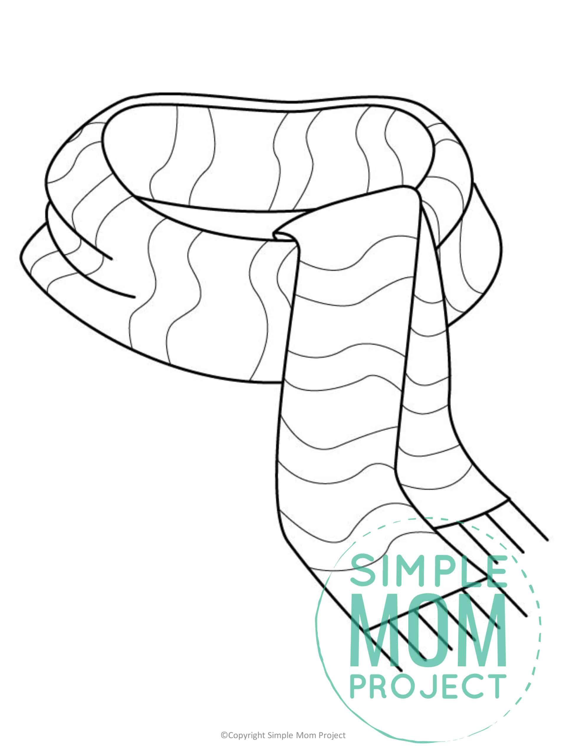 free printable winter scarf template for kids – fun winter craft
